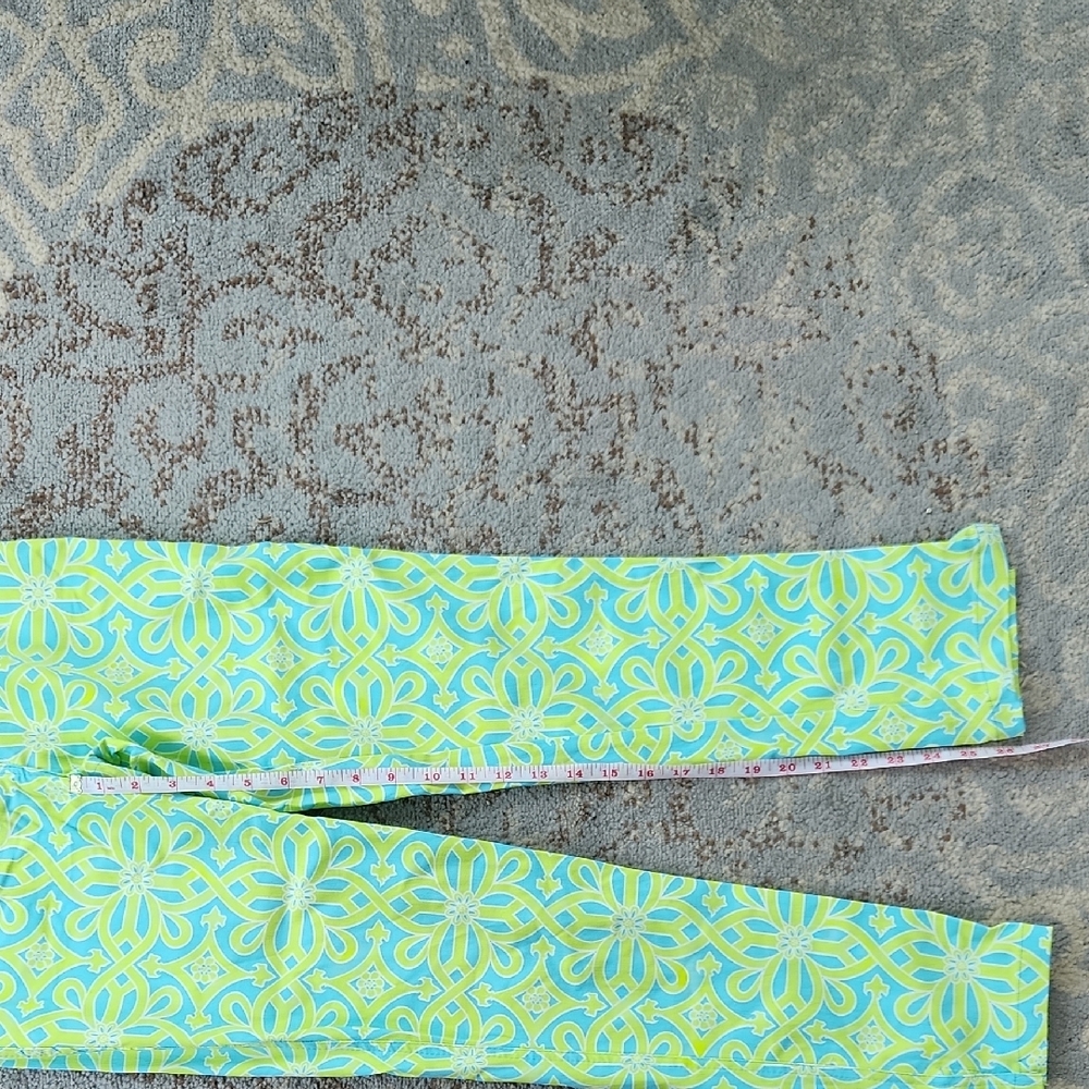 Truth By Republic Patterned Pants Lime Green Blue… - image 6